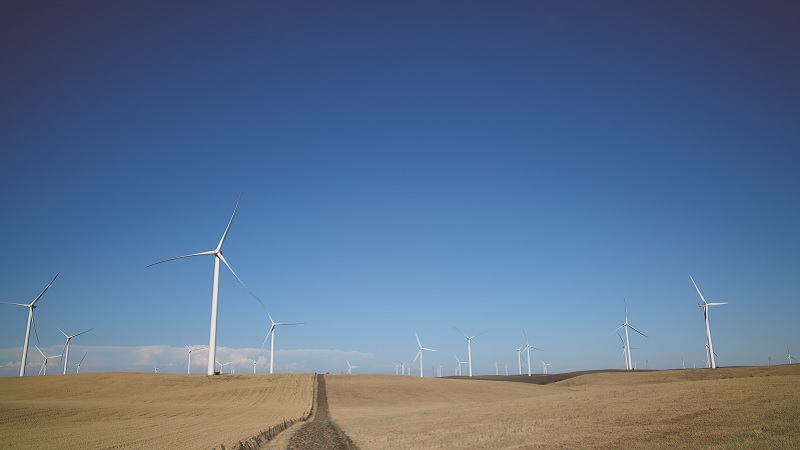 Windr&auml;der vor blauem Himmel