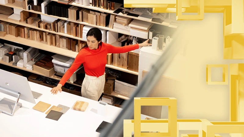 Woman working in a retail store