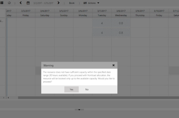Front load warning messages