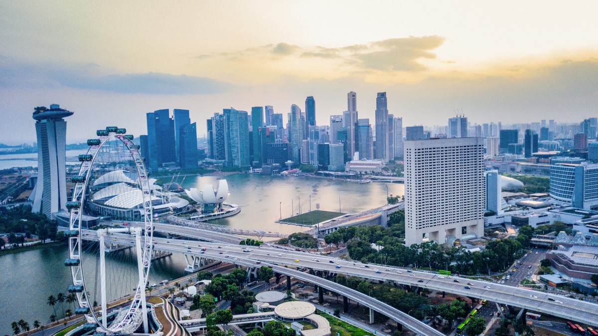 Aerial view of Singapore