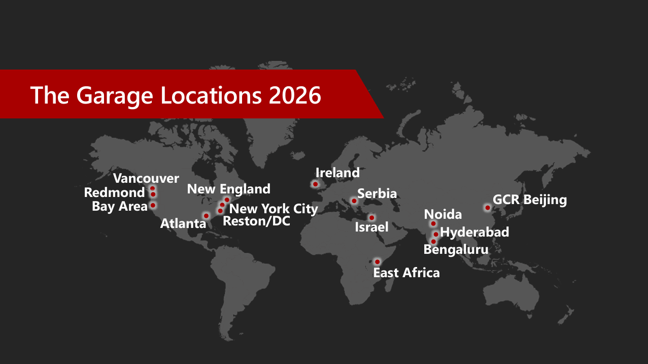 A map showing Garage locations around the world in 2026