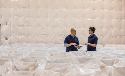 Image of two firstline workers in a warehouse