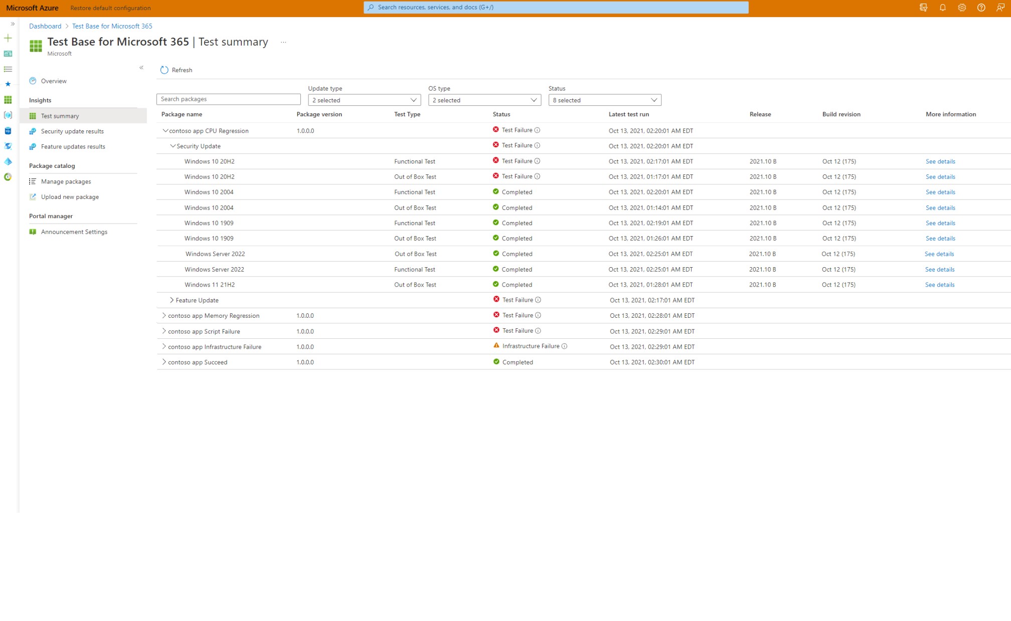 Test Base for Microsoft 365, which is an Azure service for app developers and IT professionals that facilitates data-driven testing of applications, enabling them to take advantage of intelligent testing from anywhere in the world.