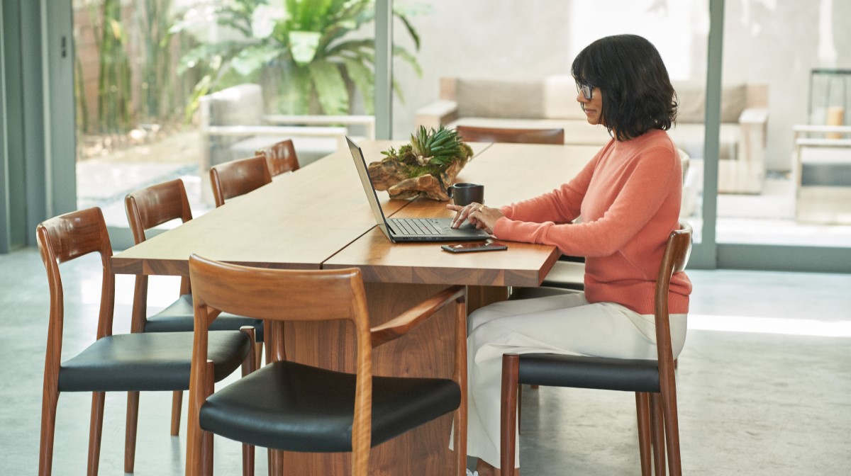 Business decision maker working from home and has a positive security posture