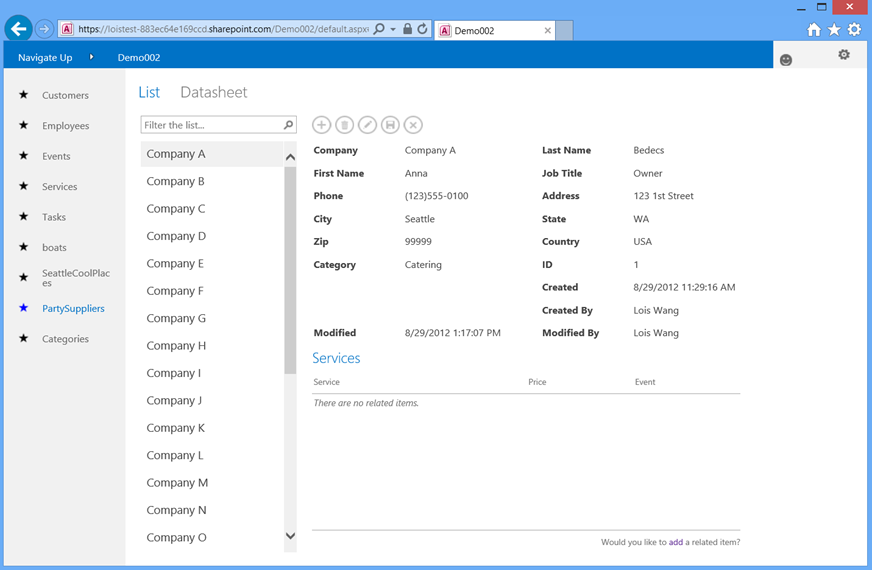 Access automatically creates List and Datasheet views to display the data in linked SharePoint lists. Access automatically creates List and Datasheet views to display the data in linked SharePoint lists.