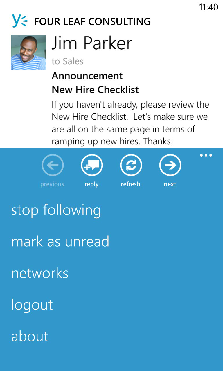 windows phone inbox