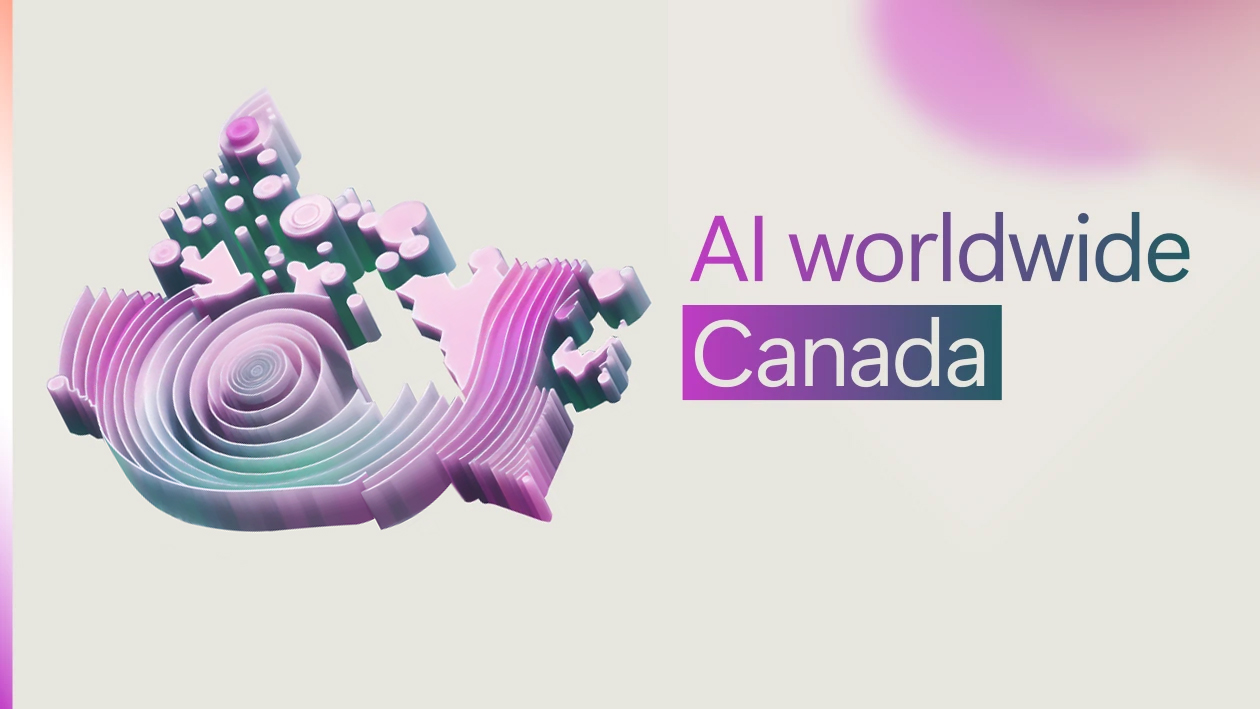 A decorative image with text reading AI worldwide Canada
