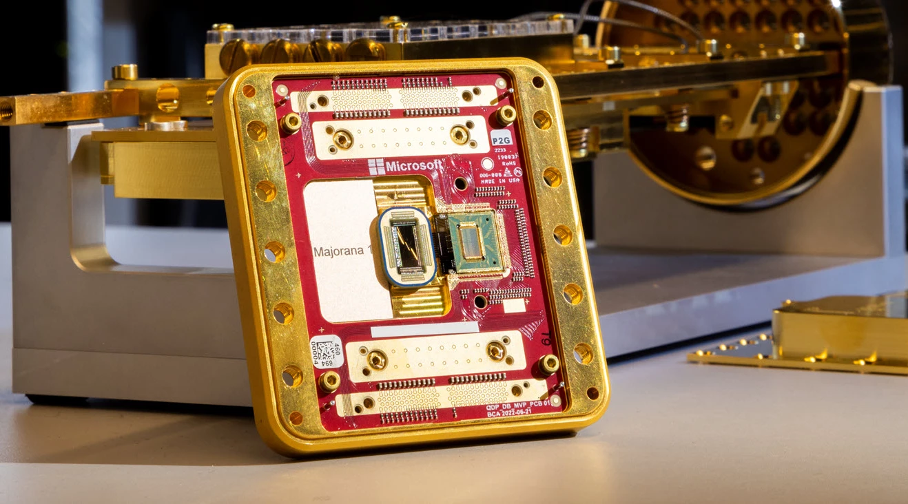 A photograph of Microsofts Majorana 1 chip