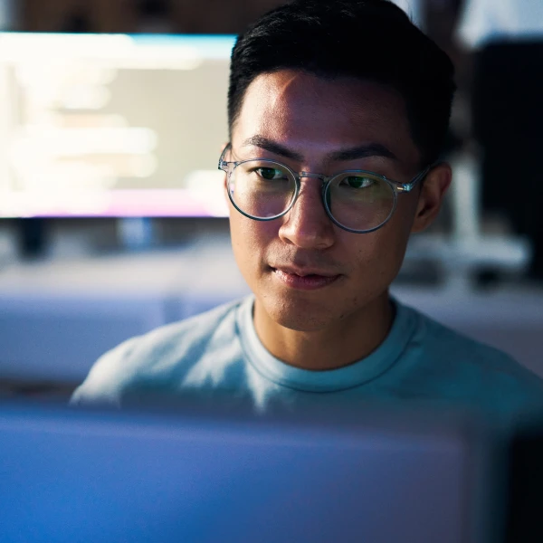 person on a computer