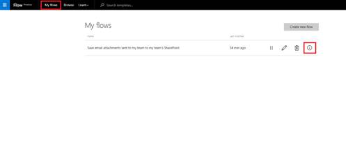 My flows screenshot.