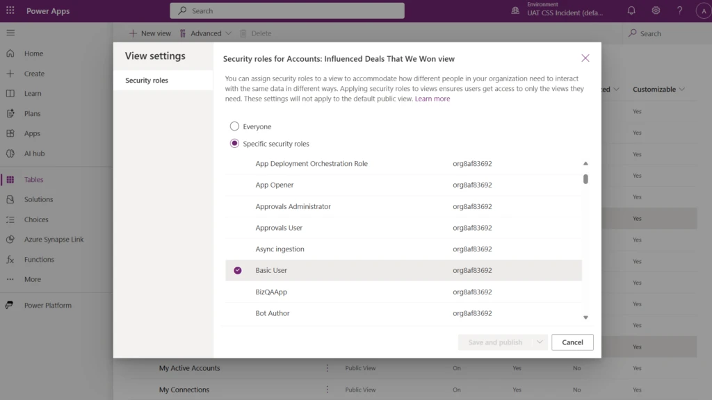 Dataverse now allows makers and admins to assign system views to specific security roles.