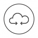element icon - cloud outline with open gap at the bottom