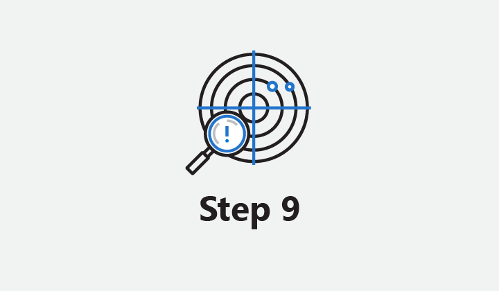 Image which reads Step 9
