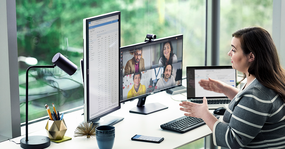 Image of a remote worker conferencing