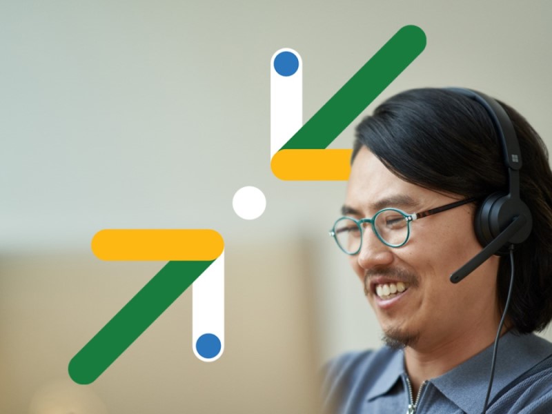A person wearing a headset
