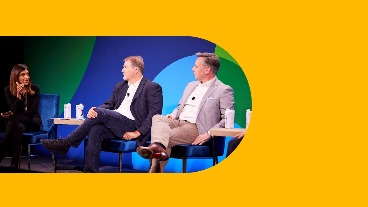 Microsoft executives in conversation at a panel discussion