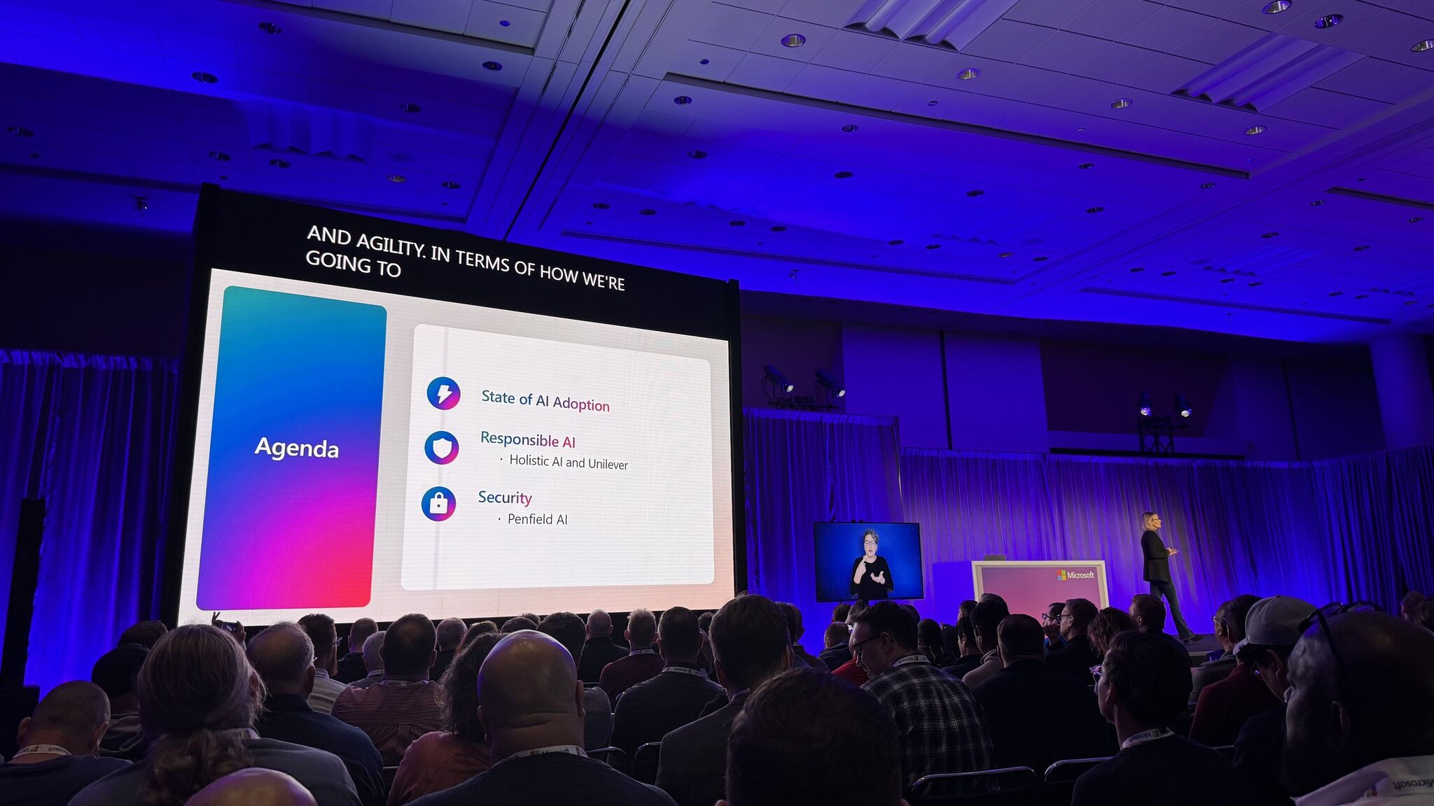 Annie Pearl speaking at Microsoft Ignite