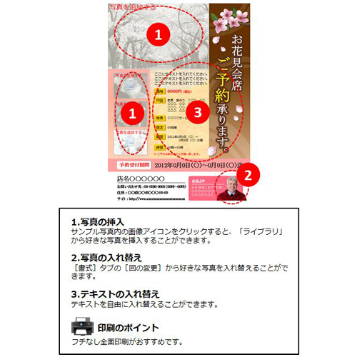 チラシ (ショップ・お花見) 画面スライド-2