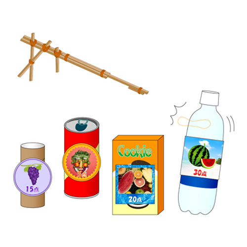 ゴム鉄砲 (てっぽう) の射的 (しゃてき) ゲーム 画面スライド-1