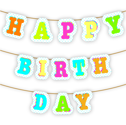 誕生日飾り (フラッグ) 画面スライド-1