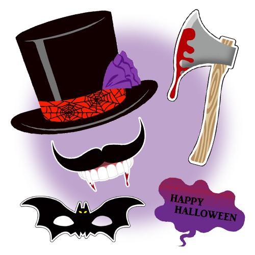 パーティ フォト プロップス (ハロウィン) 画面スライド-1