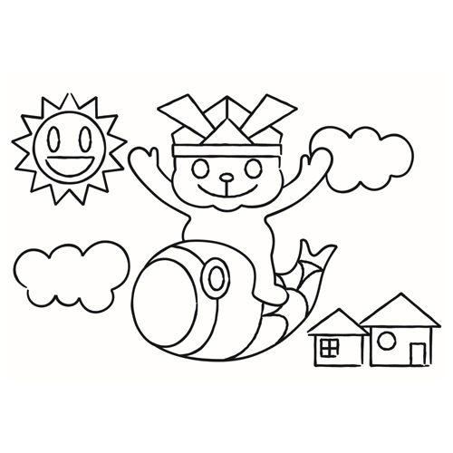 ぬりえ (こどもの日) 画面スライド-1