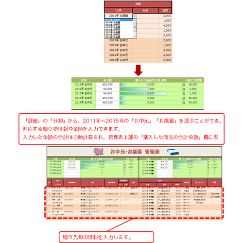 お中元・お歳暮 管理表 画面スライド-3