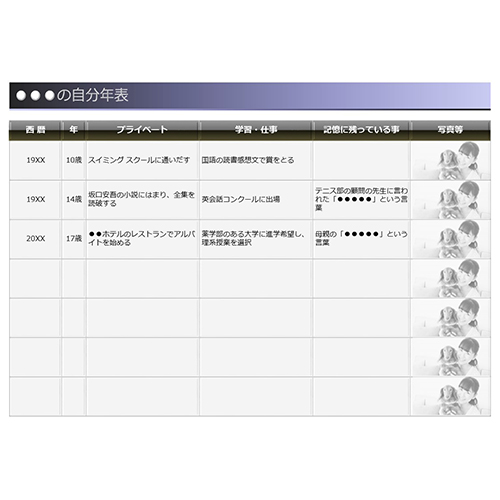 自分史 (年表) 画面スライド-1