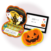 飛び出すハロウィン カード (招待状) カードを開けば、おばけが飛び出す仕掛けつき! 楽しいパーティーの予感を運んでくれます。 pptx 2,090 KB