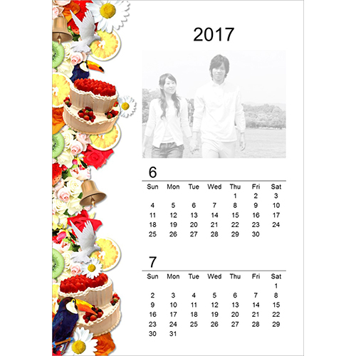 カレンダー (4月始まり・ウエディング・ポップ・A4サイズ) 画面スライド-2