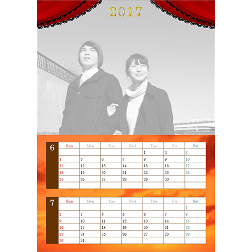 カレンダー (4月始まり・ウエディング・映画風・A4サイズ) 画面スライド-2