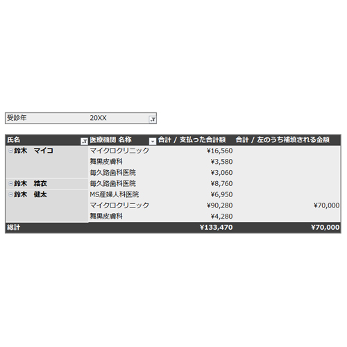 医療費集計シート 画面スライド-1