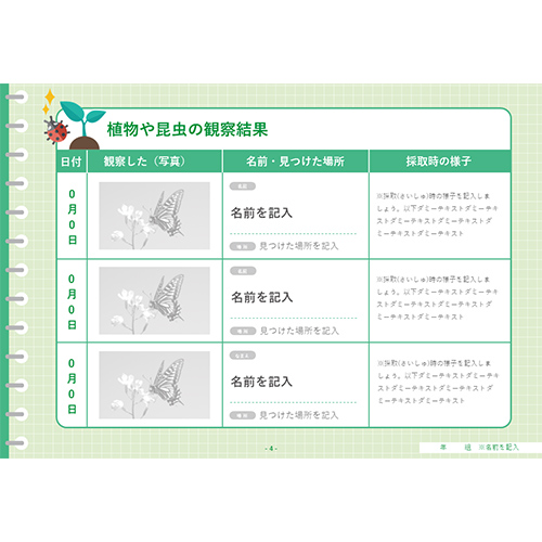 自由研究 (じゆうけんきゅう) ノート (観察 かんさつ) 画面スライド-5