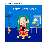 年賀状 (アマビエ・SNS 投稿用・キュート) 疫病退散を願い、謎の妖怪 “アマビエ” で新年の挨拶をしましょう! あなたや家族の写真をハメられる楽しい年賀状です。 pptx 1,385 KB