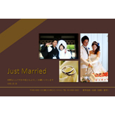 結婚報告はがき (ウエディング・クール) (タッチ対応) 披露宴に招いたゲストへのお礼や、招くことができなかった方々へ、すてきな結婚報告ハガキを送りましょう。 pptx 850 KB